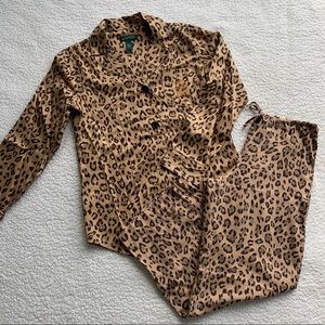 Brand New Ralph Lauren Leopard pajama set